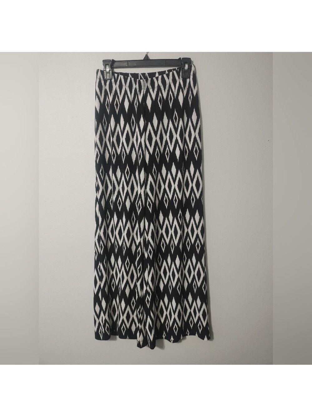 Peter Nygård Woman’s Stretchy Palazzo Geometric Pull On Pants S Black/White